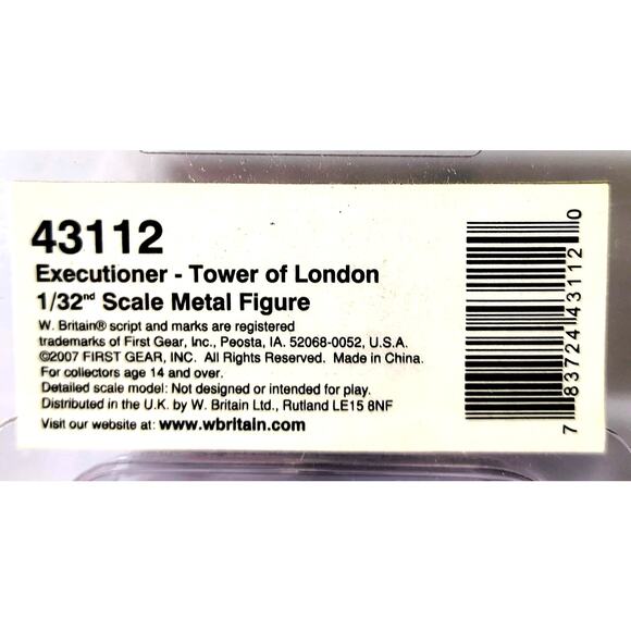 W. Britain 1/32 Scale EXECUTIONER - TOWER OF LONDON Metal Figure, New, See Pics! - Picture 3 of 3
